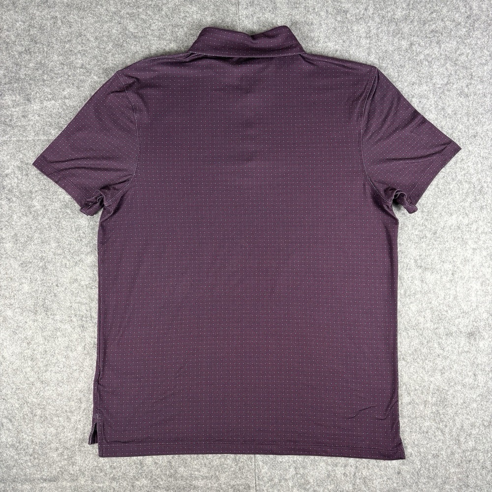 J Crew Performance Polo Men's L Burgundy Purple Print Shirt Short Sleeve - Picture 4 of 8
